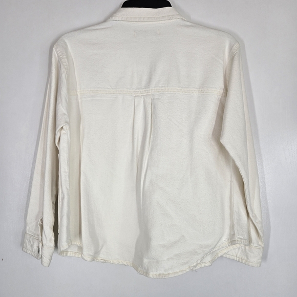 Zara Girls 11/12 Ivory Shacket Denim Cotton Button‎ Front Layering Spring - Picture 2 of 9